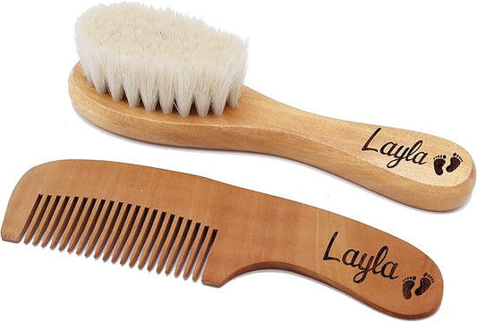 My Personal Memories Custom Personalized New Baby Brush and Comb Set for Newborn Girl or Boy
