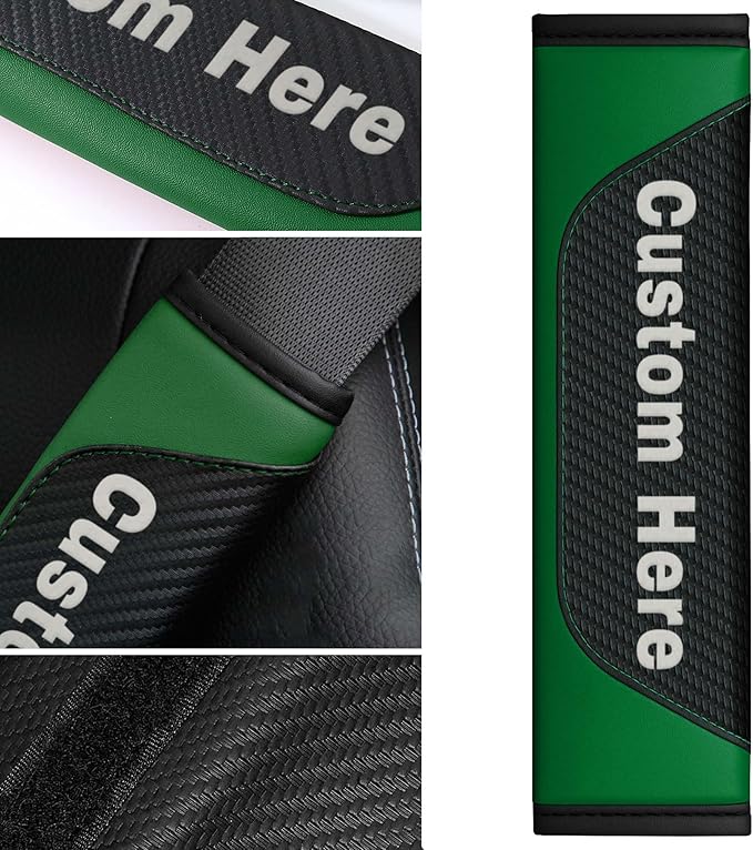 Custom Seat Belt Cover Pad - Personalized Carbon Fiber Seatbelt Shoulder Cushion, Auto Accessories for Cars Trucks SUVs