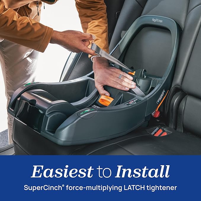 Chicco KeyFit Max Infant Car Seat Base, Stay-in-Car Base for Second Vehicle, Compatible with Chicco KeyFit, KeyFit 30, KeyFit 35 and KeyFit Max Infant Car Seats, Anthracite/Grey