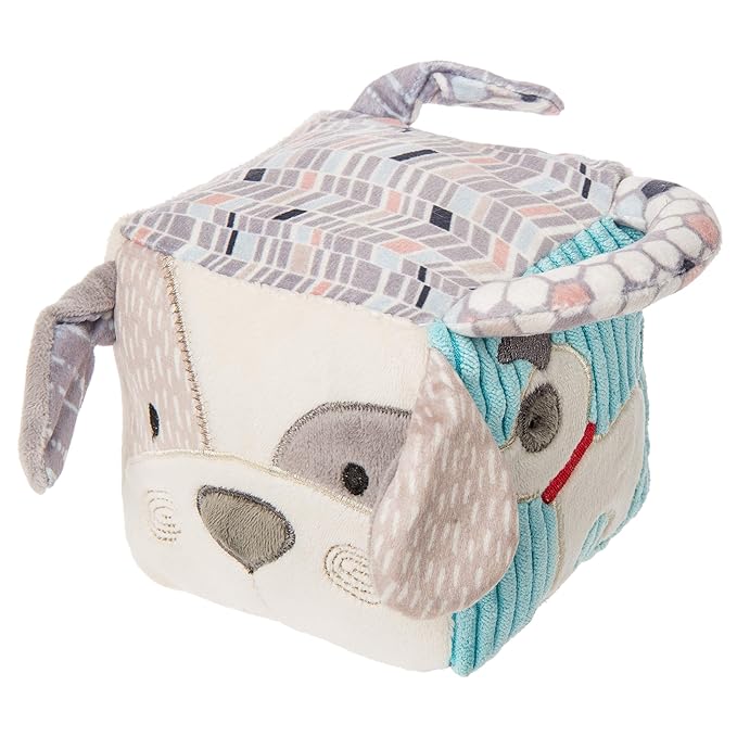 Mary Meyer Super Soft Activity Cube, Deco Pup, 4 x 4-Inches