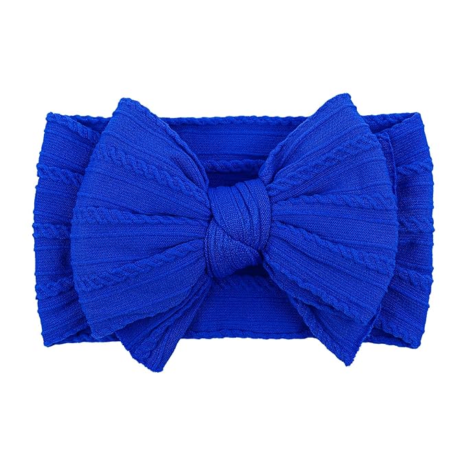 LemonSpace Handmade Fall Baby Girls Bows Soft Stretchy Nylon Hair Bands Hair Accessories Baby headbands with Bows for Newborn Baby Girls Infant Toddlers Kids(Blue)