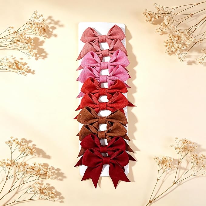20PCS Fabric Bow Hair Clips, Swallowtail Shape, Multicolor Butterfly Bow Barrettes for Girls, Daily Spring Autumn Hair Accessories Alligator Clip for Little Girls Toddler Kids Teens