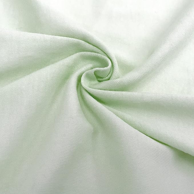 TL Care 2 Pack 100% Natural Cotton Fitted Pack and Play Sheets 39" x 27" - Soft & Breathable Pack N Play Sheets for Playard & Mini Crib Mattress, Celery, for Boys & Girls