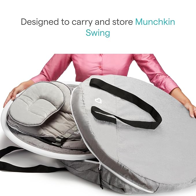 Munchkin Baby Swing Travel Carrying Case with Handles, Grey