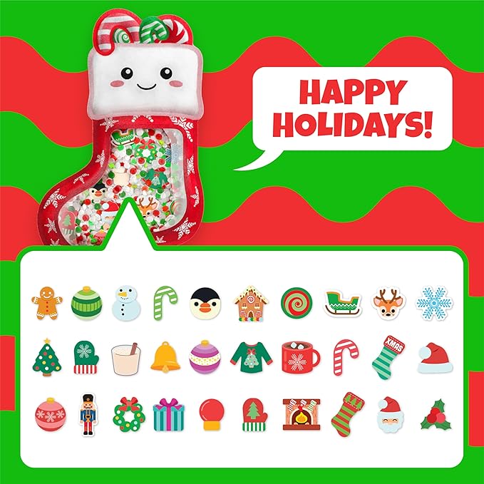 Vango BIZYBOO - Toddler Preschool Learning Activity - Teach Objects and Words with This Educational Seek & Find Sorting Toy – for Ages 2 and Up - Stocking Stuffer - Christmas (Stocking)