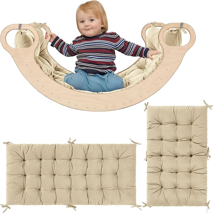 ROYALAY Premium Climbing Arch Cushion for Kids, Arch Cushion Floor Cushion Toddler Nap Mat (43 * 20 * 3 inch, Apricot)