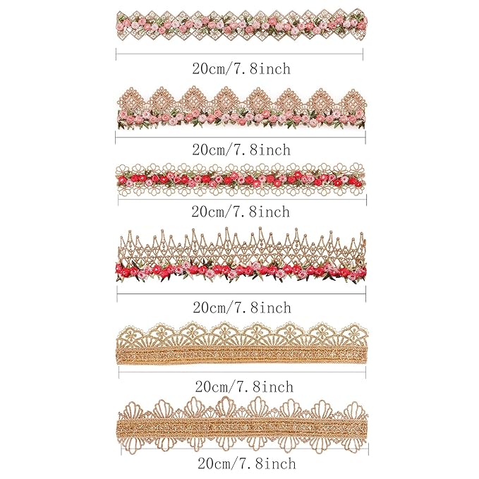 Baby Girl Flower Hair Bows Nylon Headbands, 6PCS Stretchy Soft Floral Hairbands Crown, Handmade Hair Accessories for Newborn Infant Toddler