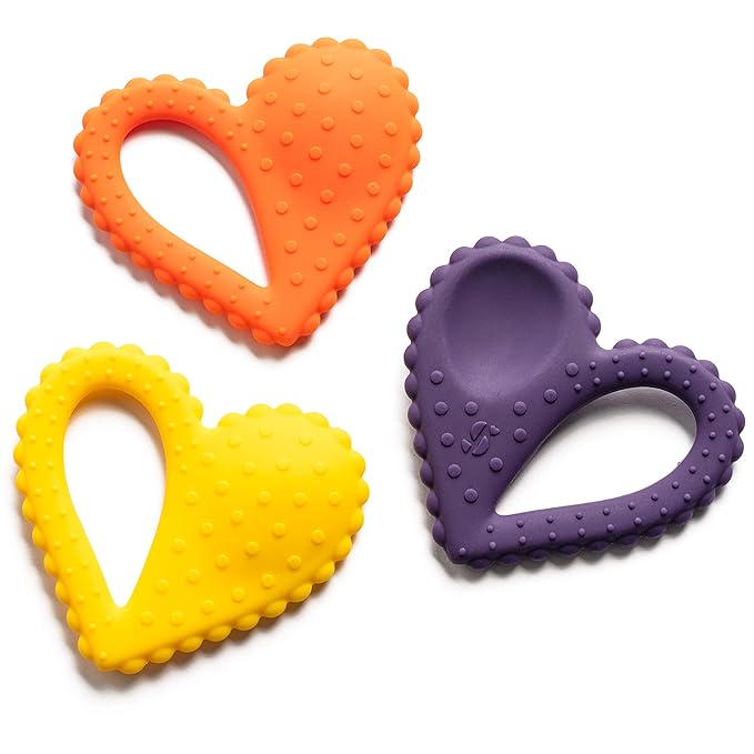 Special Supplies Teether Heart Spoon Oral Motor Therapy Tools, Textured Stimulation and Sensory Input Treatment for Babies and Toddlers, BPA Free Silicone, Dual Use Spoon Plus Teether