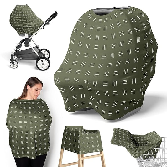 Sweet Jojo Designs Jungle Animals Boy Girl Unisex/Gender Neutral Infant Baby Car Seat Cover Nursing Breastfeeding High Chair Shopping Cart Stroller Carrier Multipurpose Use Green Wildlife Safari Lion