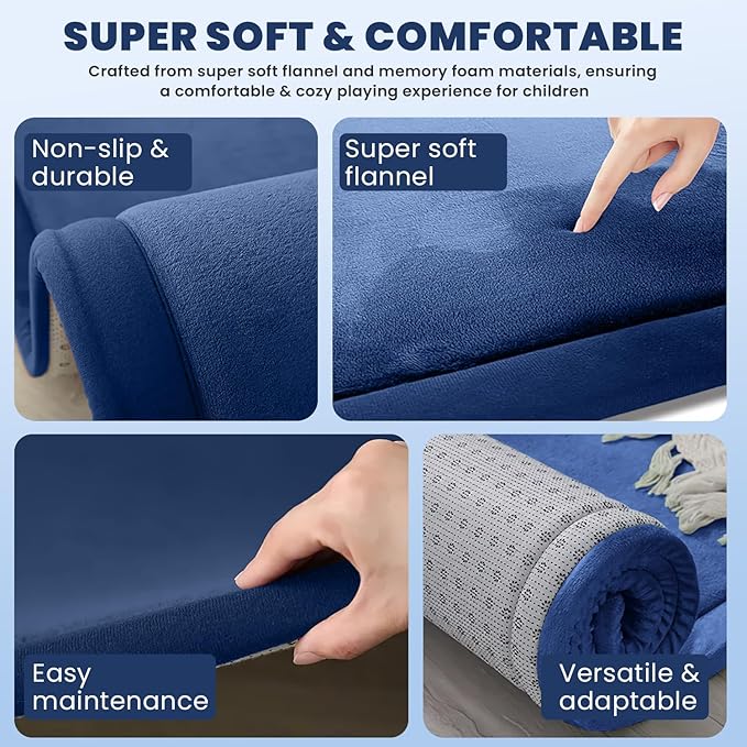 Memory Foam Baby Mats Wider, Thicker, and Flame Retardant – Perfect for Tummy Time, Super Soft and Thick