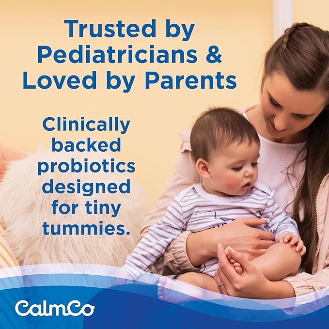 CalmCo Probiotic Vitamin D Drops - Supports Infant & Child Gut Health, Helps Reduce Gas, Colic & Fussiness, Baby Probiotic Drops with Vitamin D3, Pediatrician Recommended, Unflavored, 15ml (Pack of 1)