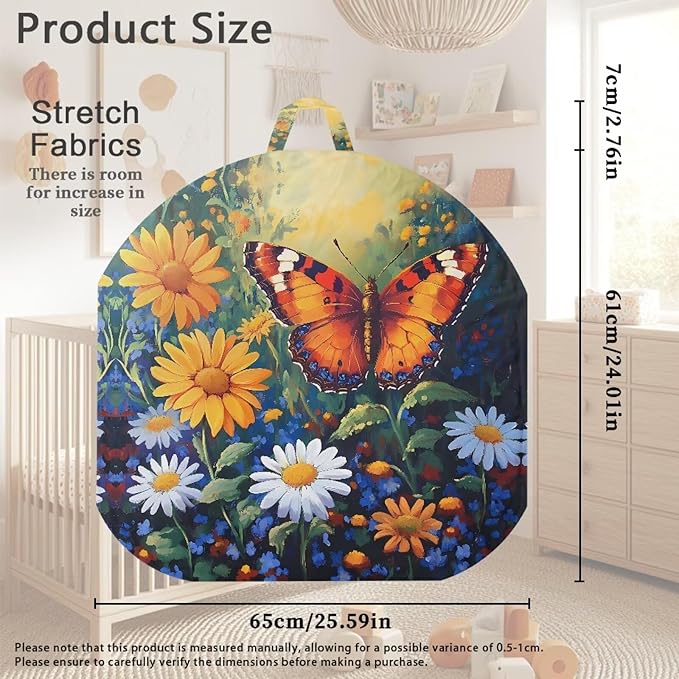 Newborn Lounger Cover, Removable Newborn Lounger Cover Wear-Resistant Nursing Pillow Slipcover Breathable Baby Lounger Slipcover for Boys Girls Butterfly