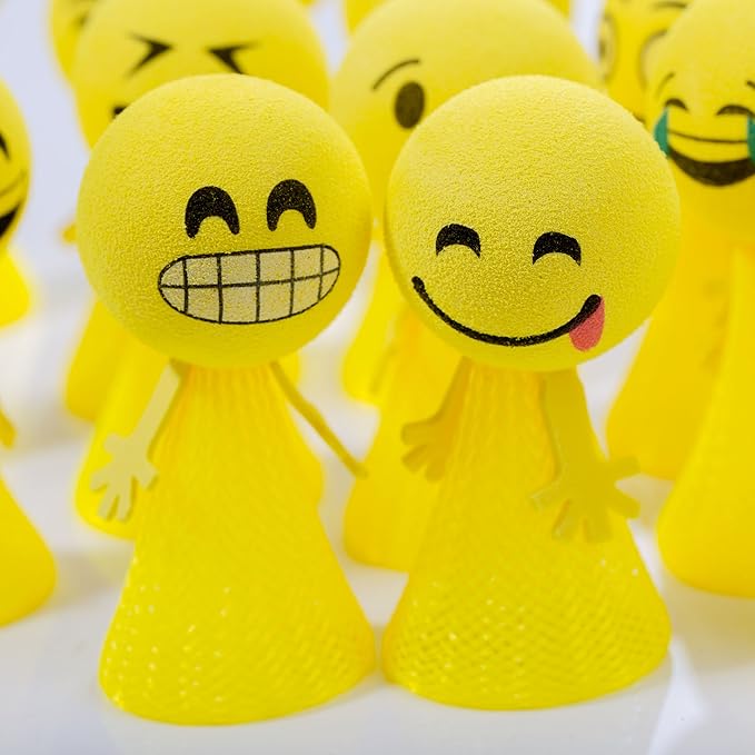 PROLOSO Jumping Popper Spring Launchers Bouncy Toy Balls 24 Pcs(Yellow Poppers)