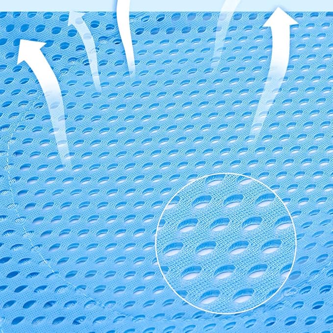 Baby Bath Seat Support Net Newborn Bath Cushion Pad Anti-Slip Infant Bathtub Sling Shower Mesh Mat Soft Bath Net Bath Pillow Adjustable Shower Pad for 0-18 Months Light Blue