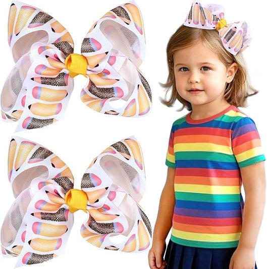 Oaoleer 2PCS Back to School Hair Bows for Girls, Yellow Bows Hair Alligator Clips Hair Barrettes for Baby Girls Infants Toddlers Kids Teens Children