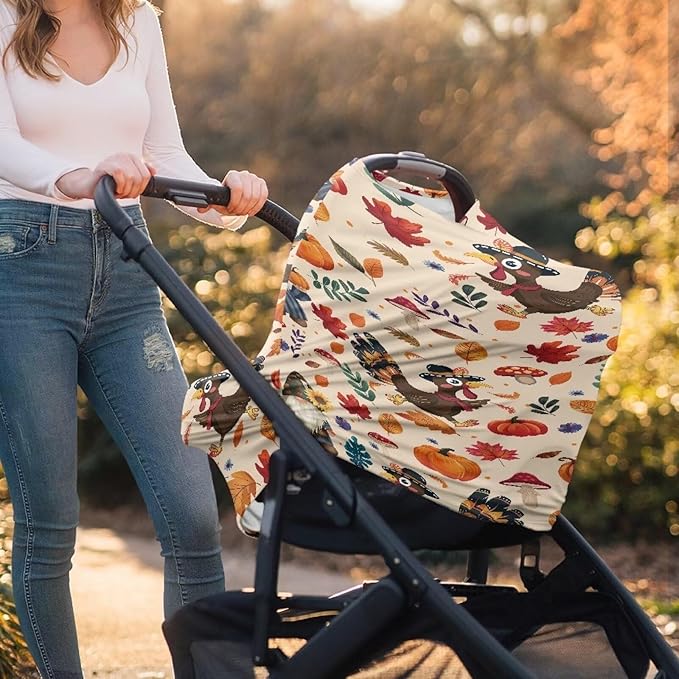 AFPANQZ Rooster Baby Car Seat Canopy Nursing Cover Breastfeeding Scarf Shopping Cart Covers Stroller Sunshade High Chair Cover Car Seat Covers Girls Breathable