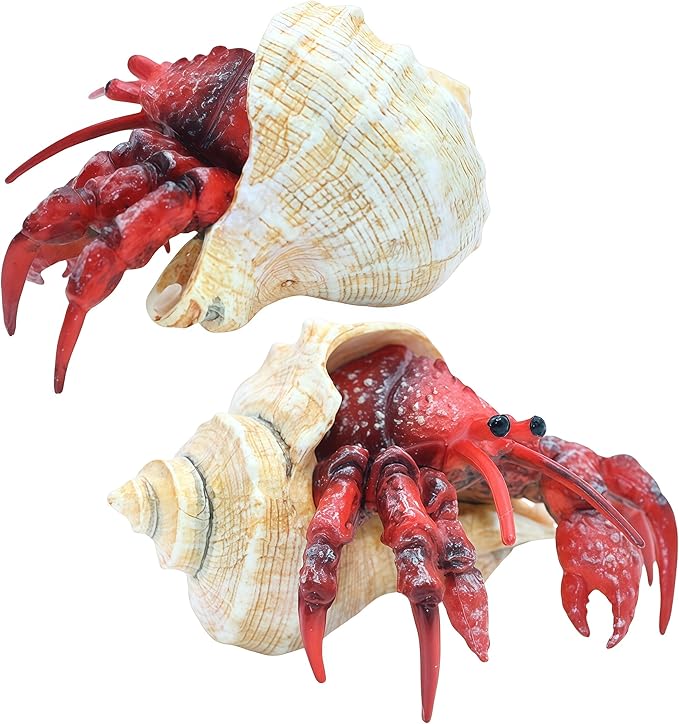 Gemini&Genius Hermit Crab Toys for Kids, Hermit Crab Action Figure, Hermitcrab Figurine Toy, Under The Sea Life Figure Educational Gifts, Displays Play Toys, Collection Toys for Kids Animal Lovers