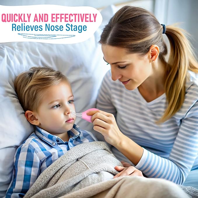 3 Pcs Nose Bulb Syringe for Baby - 3.35" Mucus Suction for Babies, Baby Bulb Syringe for Infant, Odor-Free PVC and Silicone Nasal Suction for Babies - Easy to Use Infant Nose Sucker for Toddler
