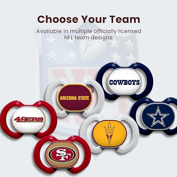 Baby Fanatic Pacifier 2-Pack - NFL San Francisco 49ers - Officially Licensed League Gear