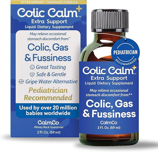 Colic Calm Plus - Gripe Water with Extra Support, Infant Gas Drops for Newborns, Colic & Upset Stomach Relief, Safe & Gentle, Baby Essentials for Digestive Health, 2 fl oz (Pack of 1)