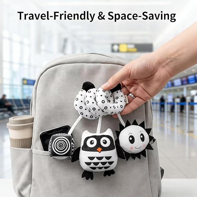 Multi-Use Baby Spiral Activity Toy – Spiral carseat Toy for Car Seat, Stroller,Play Gym, Keeps Baby Quiet, Easy Travel Solution