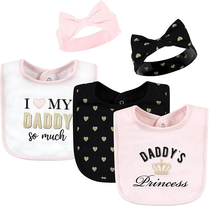 Hudson Baby Unisex Baby Cotton Bib and Headband Set
