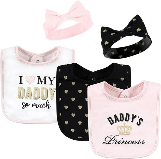 Hudson Baby Unisex Baby Cotton Bib and Headband Set