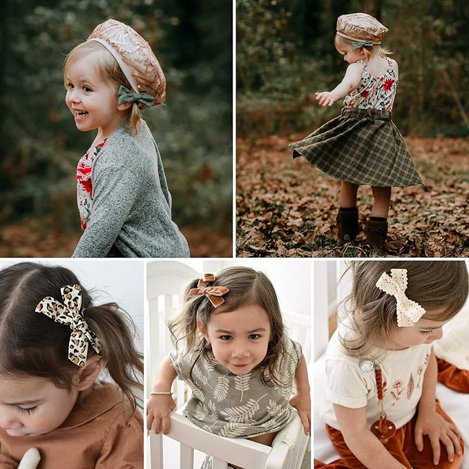 Baby Girl Hair Bow Clips Barrettes, Assorted Hair Accessories Alligator Clip for Little Girls Toddler Kids Teens