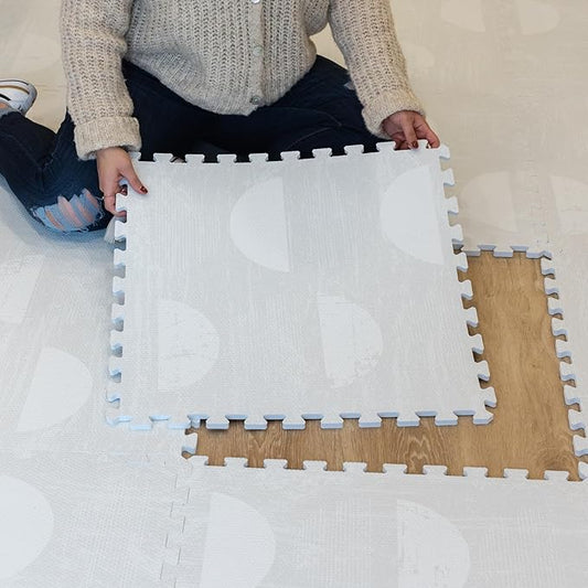 Little Landings Baby Play Mat for Floor - Aura Pearl (4x6ft) - Premium EVA Foam Play Mat for Babies & Toddlers (Ages 0-5+) Non-Toxic Playmat for Tummy Time, Crawling & Playroom - Stylish & Comfortable