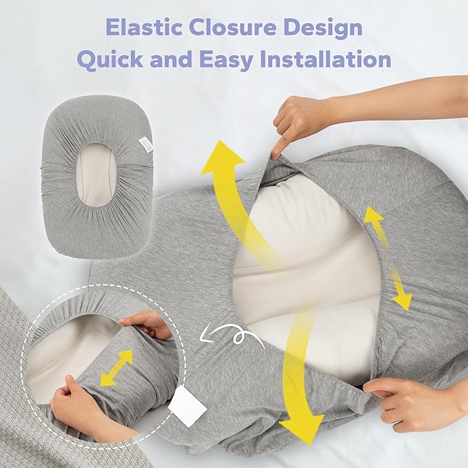 FUNUPUP Rayon Derived from Bamboo Baby Lounger Cover Compatible with Snuggle Me Lounger, Infant Lounger Pillow Cover for Newborn, Removable Elastic Newborn Lounger Cover,Cover Only, Gray