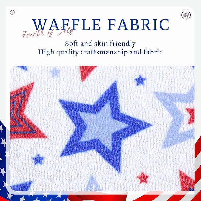 YanJie Fourth of July Patriotic Hair Accessories: Star Spangled Newborn Headbands, Nylon Bows for Infant Toddler Girls in Red, White & Blue