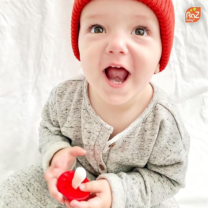 RaZbaby RaZberry(1) and Chompy(2) Teether Pacifier - 3m+ - BPA Free, Designed by Nature for Teething Relief