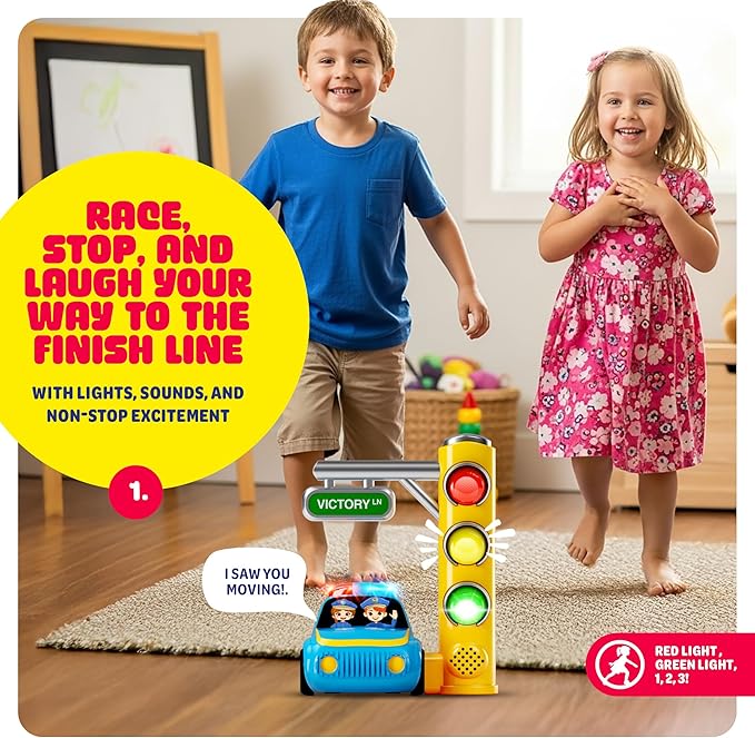 Imagineers Red Light Challenge Game for Kids - 3 4 5 6 Year Old Boy Birthday Gift - Girls Toys for Ages 5-7 - Kids Games for Age 4-8 for 4 Year Old Girl & Boys - Party Games