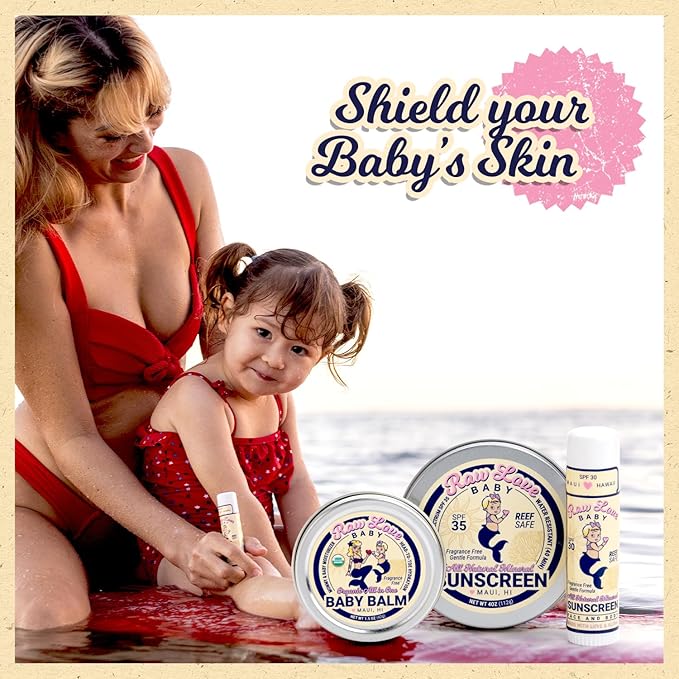 Raw Love USDA Organic Baby Balm for Mom & Baby | Multipurpose Moisturizer with Cocoa Butter, Joboba Oil, Coconut Oil for Dry Skin, Diaper Rash, Nursing Nipples, Eczema | Fragrance Free | 1.5 Oz