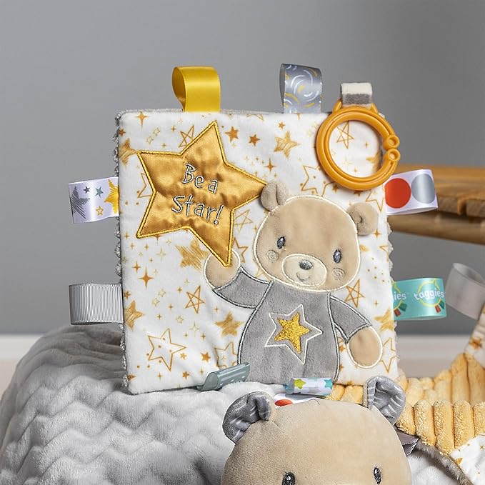 Taggies Crinkle Me Baby Paper and Squeaker Soft Toy, 6.5 x 6.5-Inches, Be a Star Bear