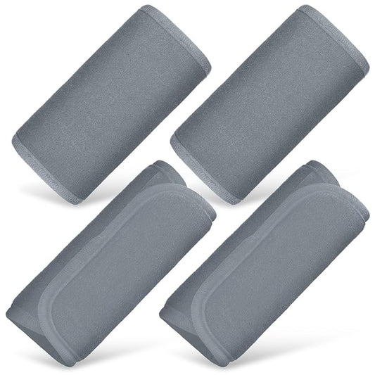 Riakrum 4 Pcs Baby Car Seat Belt Covers Soft Car Seat Straps Shoulder Pads for Kid Infant Stroller Strap Covers Safety Belt Cushion Pads for Boy and Girl(Light Gray,5.7 x 2.6 Inch)