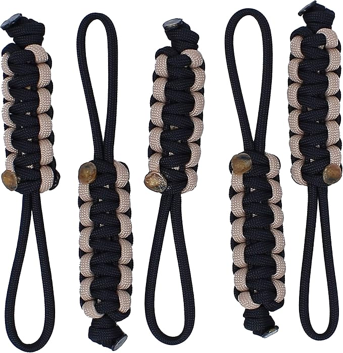 BubbasGarageTv - Large Heavy Duty Paracord Zipper Pulls (Tan)