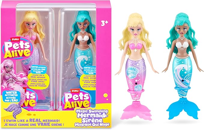 Pets Alive Magic Swimming Mermaid 2 Pack (Sea Shell & Sea Wave) by ZURU