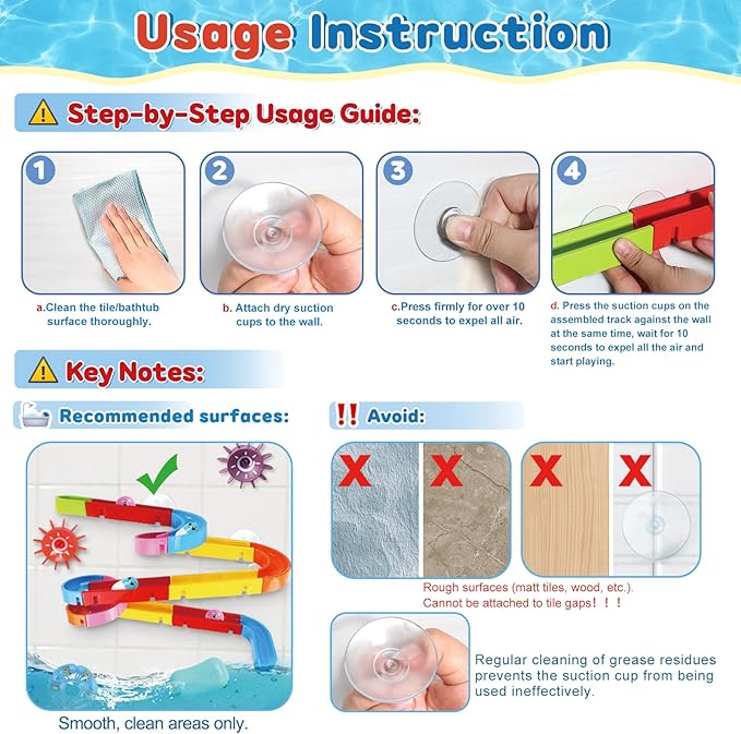 Fajiabao Bath Toys for Kids Ages 4-8 3-5 Toddler Bath Toys City Car Slide Fun DIY Bathtub Shower Birthday GITS for Kids 2-4 5 6 7 Year Old Boys Girls(Classic Edition)