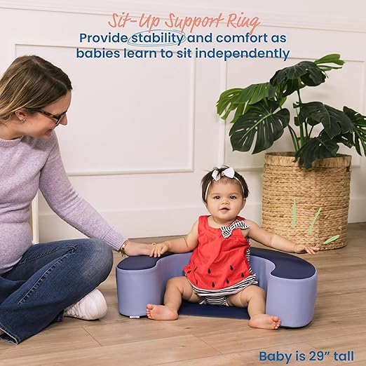 ECR4Kids SoftZone Sit-Up Support Ring, Baby Essentials, Navy/Powder Blue