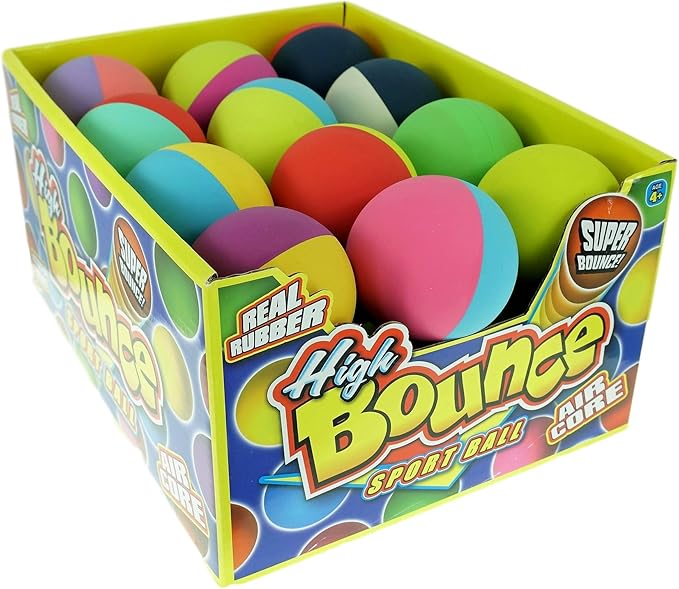 JA-RU High Bounce Balls 2.2 Inch (6 Units) – Assorted Multicolor Large Bouncy Balls for Kids, Stress Relief Toy, Birthday Party Favors, Classroom Prizes, & Goodie Bag Stuffers. 990-6p.
