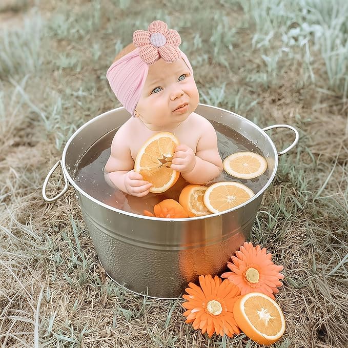 LemonSpace Handmade Baby Headbands with Big Sunflower Soft Strechy Baby Girls Nylon Hairbands Colorful Flower Bows for Newborns Infants Toddlers Baby Hair Accessories for Girls Gifts