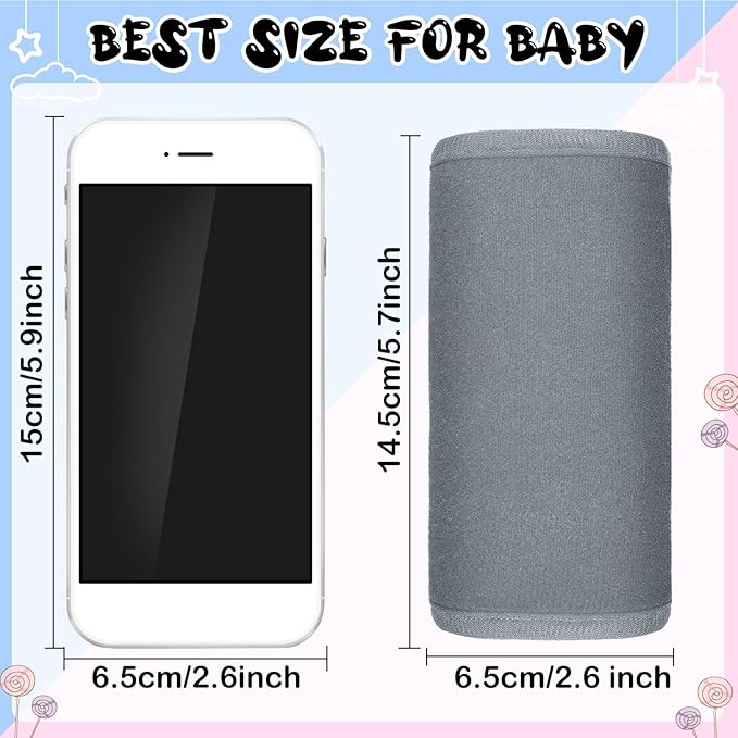 Riakrum 6 Pieces Car Seat Strap Pads Covers for Baby Kids, Carseat Strap Covers Shoulder Pads, Soft Seat Belt Cover for Infant Stroller Safety Belt Cushion for Boy and Girl, 2.4 x 5.7 Inches(Gray)