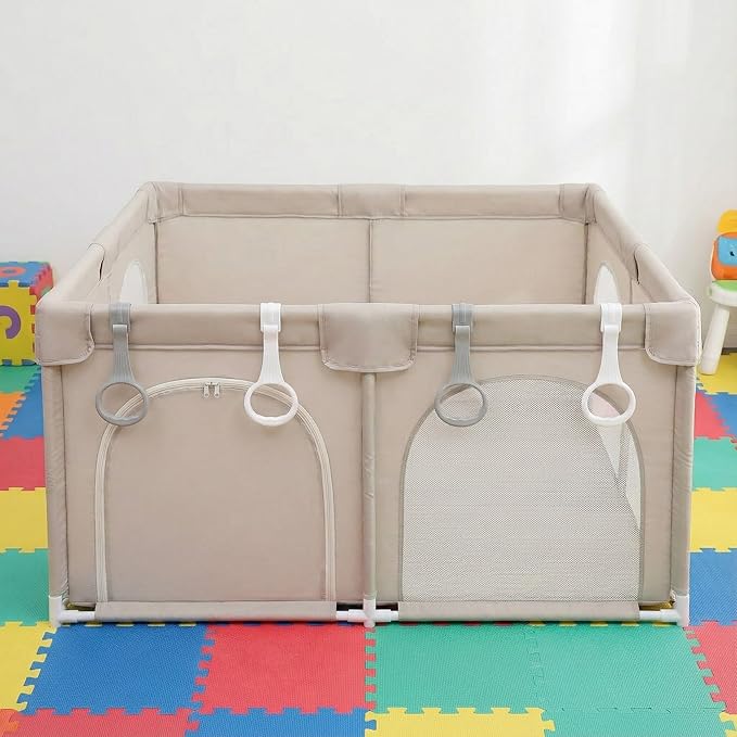 FAVOMOTO Baby Pull Up Rings: Portable Baby Walking Assistant — Infant Standing Pull Up Handles for Playpen Crib Bed, Standing Assist Tool for Infant Toddler Walking Training