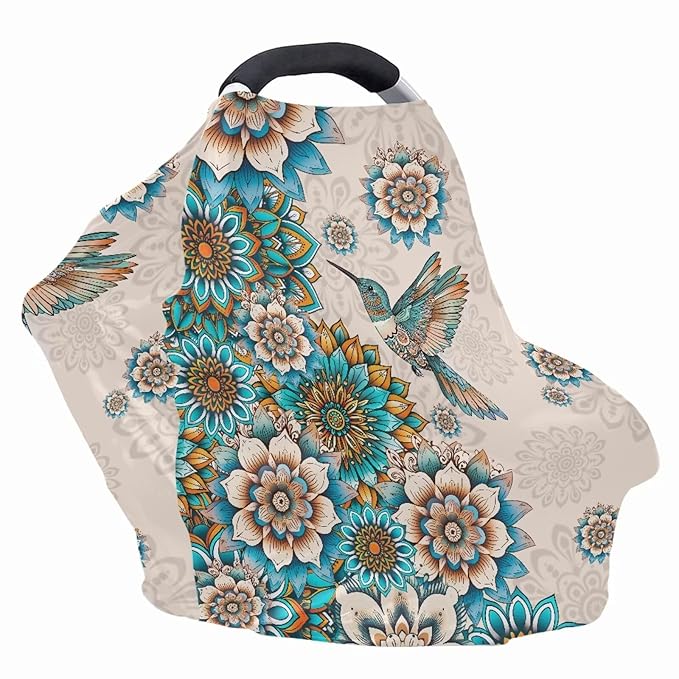 AFPANQZ Boho Floral Nursing Cover Breastfeeding Scarf Baby Dragonfly Car Seat Covers Infant Stroller Cover Canopy for Girls Boys Baby Baby Car Seat Canopy Breathable Nursing Cover