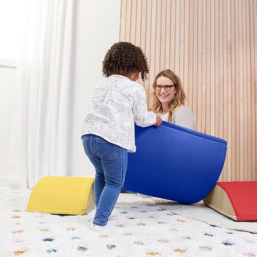ECR4Kids SoftZone Colorful Log Climber Balance Builders, Beginner Playset, Assorted, 3-Piece