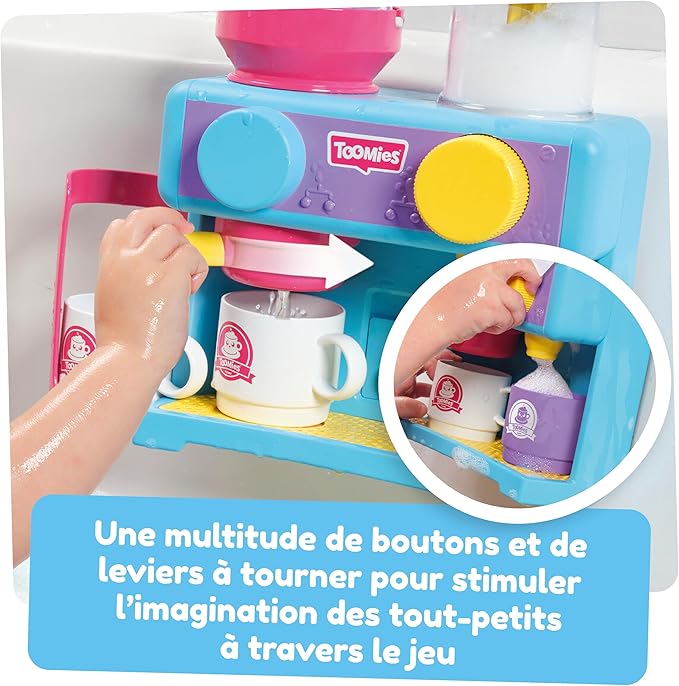 Toomies Bizak 30693547 Bathtub Coffee Maker with All Kinds of Accessories Such as Three Cups, Sugar Bowl, frother, Recommended for Children from 18 Months