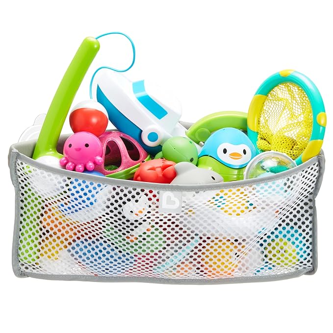 Munchkin® High 'n Dry™ Corner Bath Toy Organizer and Storage, Grey & Soft Spot™ Cushioned Bath Mat for Kids, Grey