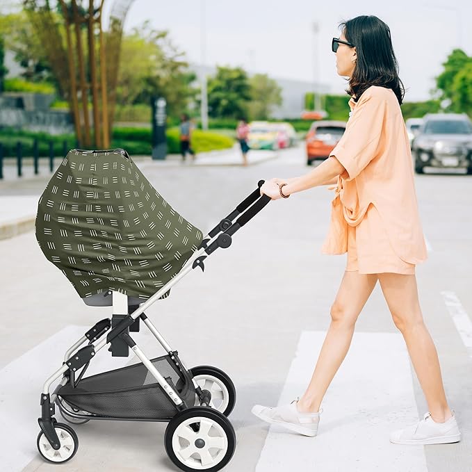 Sweet Jojo Designs Jungle Animals Boy Girl Unisex/Gender Neutral Infant Baby Car Seat Cover Nursing Breastfeeding High Chair Shopping Cart Stroller Carrier Multipurpose Use Green Wildlife Safari Lion