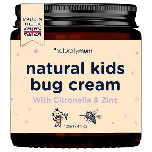 NaturallyMum – Bug Cream for Kids & Babies [NATURAL & SAFE] – Skin Soothing Cream with Zinc - For Outdoors – Made in UK
